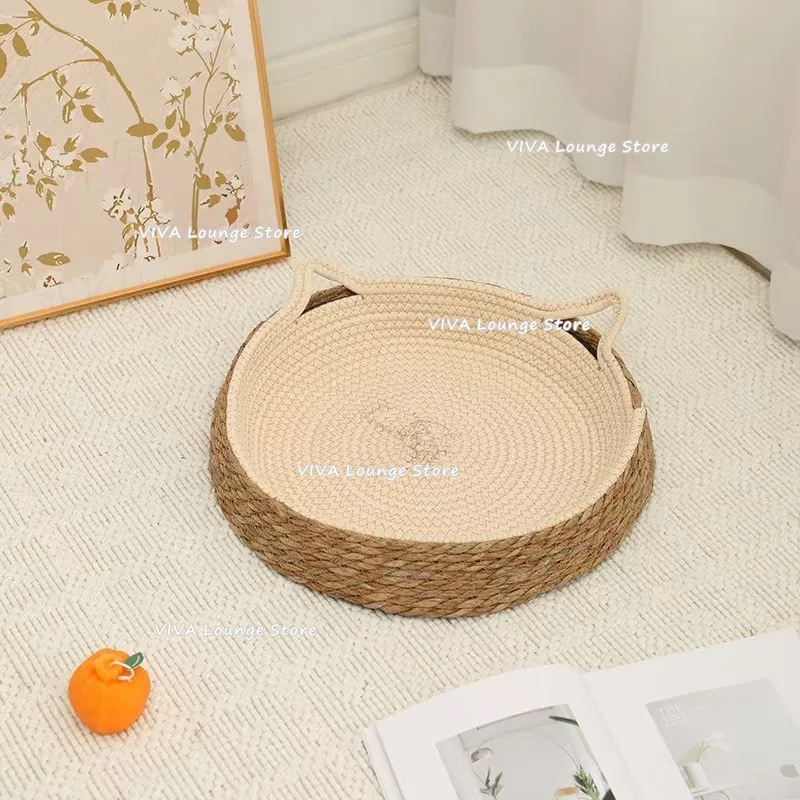 

Natural Rattan Sisal Cat Bed Scratching Board Wear-resistant Pet Bed Creative Shape Cute Pet Products Haustierbett XY40CWC
