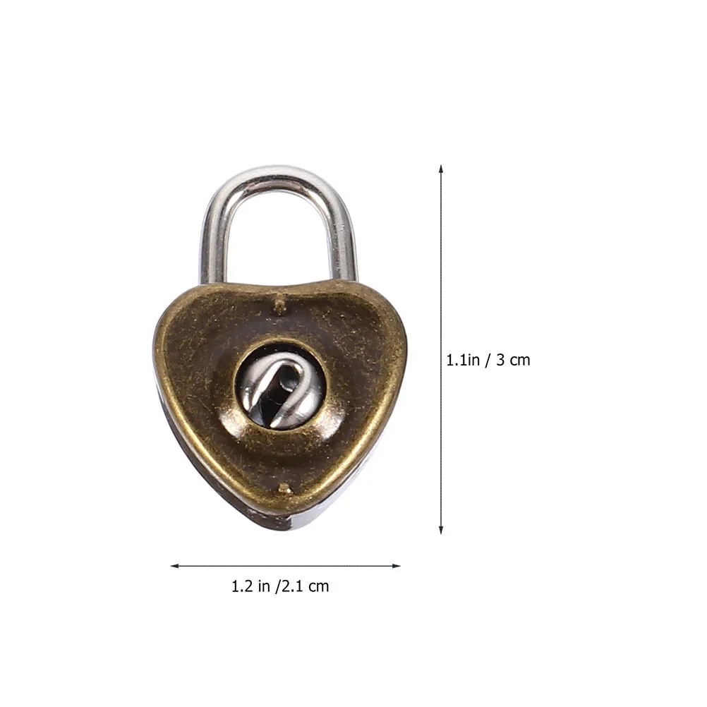 25pcs Heart-Shaped Lock Style Mini Padlock For Diary Book Couple Gift Iron Love Lock Hanging Luggage Decor Key Included