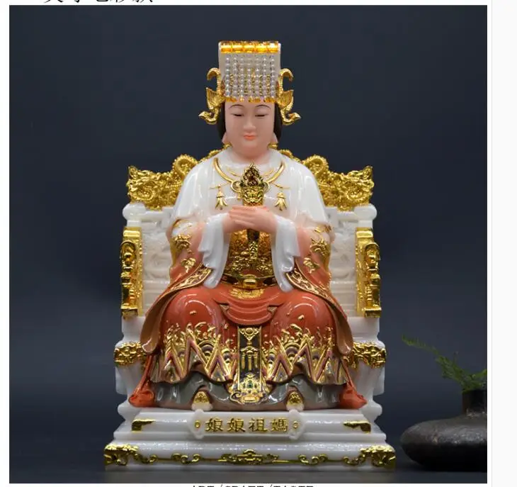Wholesale figure gilding Goddess Matsu MAZU Guan yin God Southeast Asia HOME protection Propitious Prosperity FENG SHUI statue