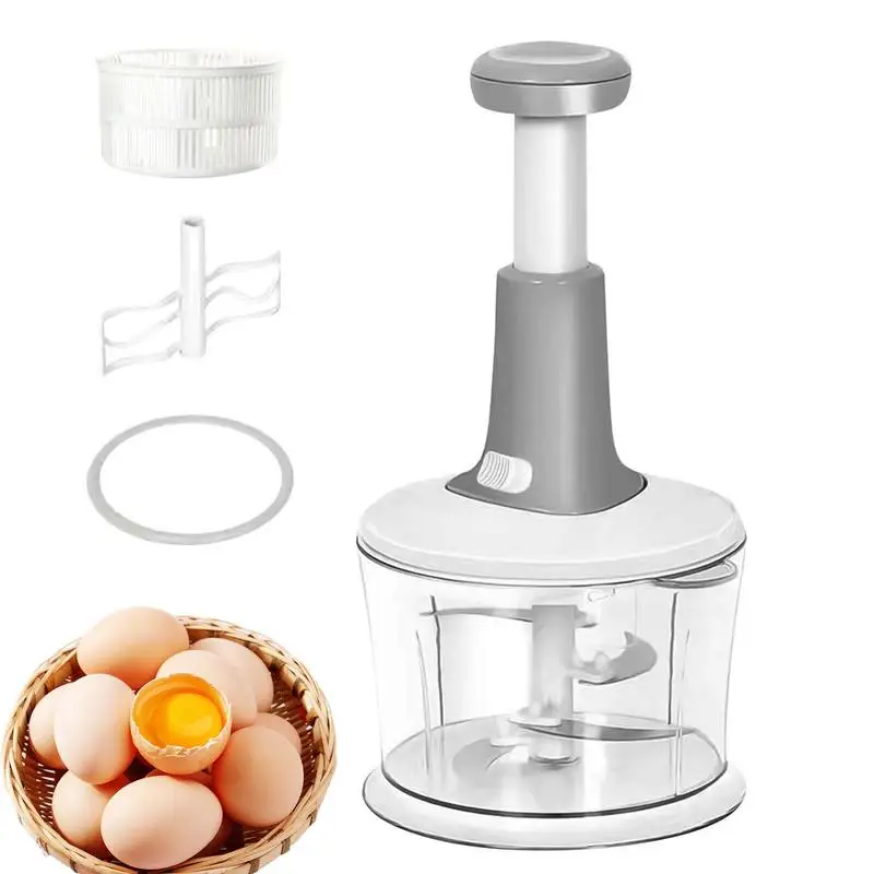 Manual Food Chopper Durable Multifunction Hand Dicer Chopper Cutter With Dehydration Basket Kitchen Tool For Home Commercial Use