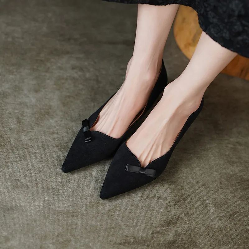 FEDONAS Thin Heels Pointed Toe Women Pumps Elegant Butterfly Kont Kid Suede Leather Shoes Woman Spring Summer Party Wedding Prom