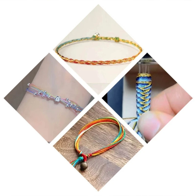 Fio cordão para miçangas, fio poliéster para pulseira, cordão para miçangas