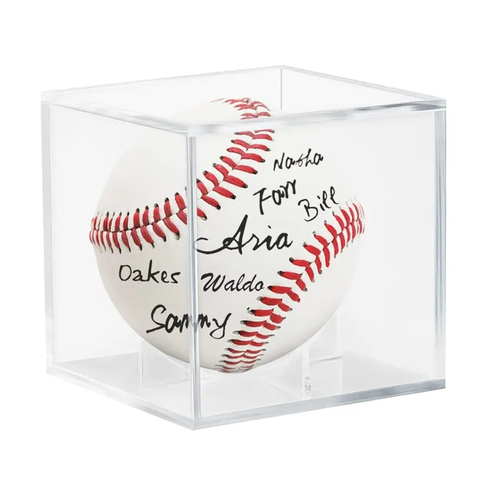 Protector de Bola Acrílico con protección UV, Cubo de exhibición de béisbol, recuerdo, vitrina transparente, estuche de béisbol