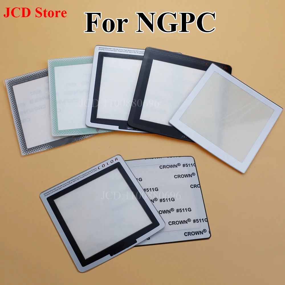 Plastic Glass Screen Lens Faceplate For Neo Geo Pocket NGP Color Replacement Black Silver Pretector Cover W/ Adhesive For NGPC