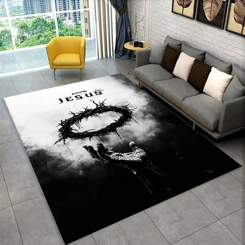 Jesus God Christian faith Large Area Rug Non-slip Durable Carpet for Bedroom Living Room Sofa Doormat Home Decor Floor Mat Gift