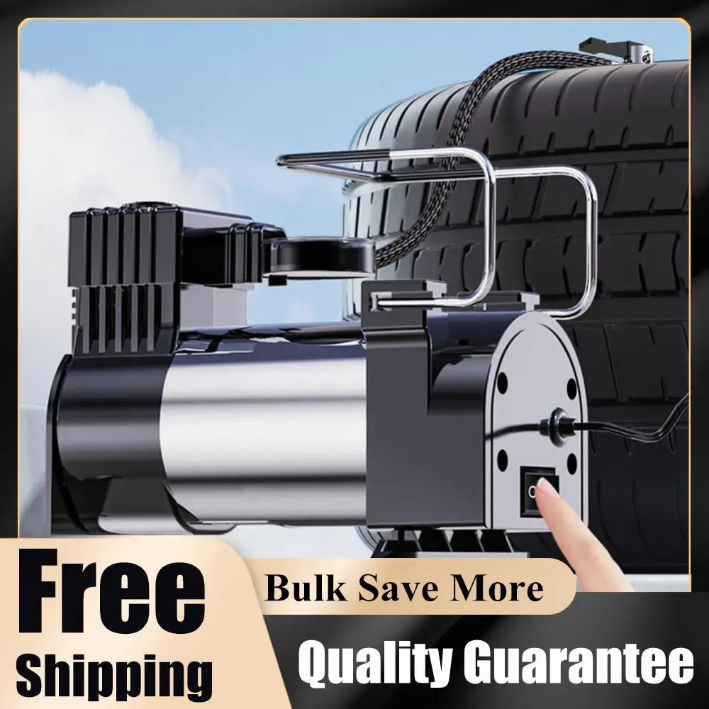 

12V Car Electric Air Pump Cylinder Power System Electric Tire Inflator with Pressure Gauge Mini Air Compressor Car Tyre Inflator