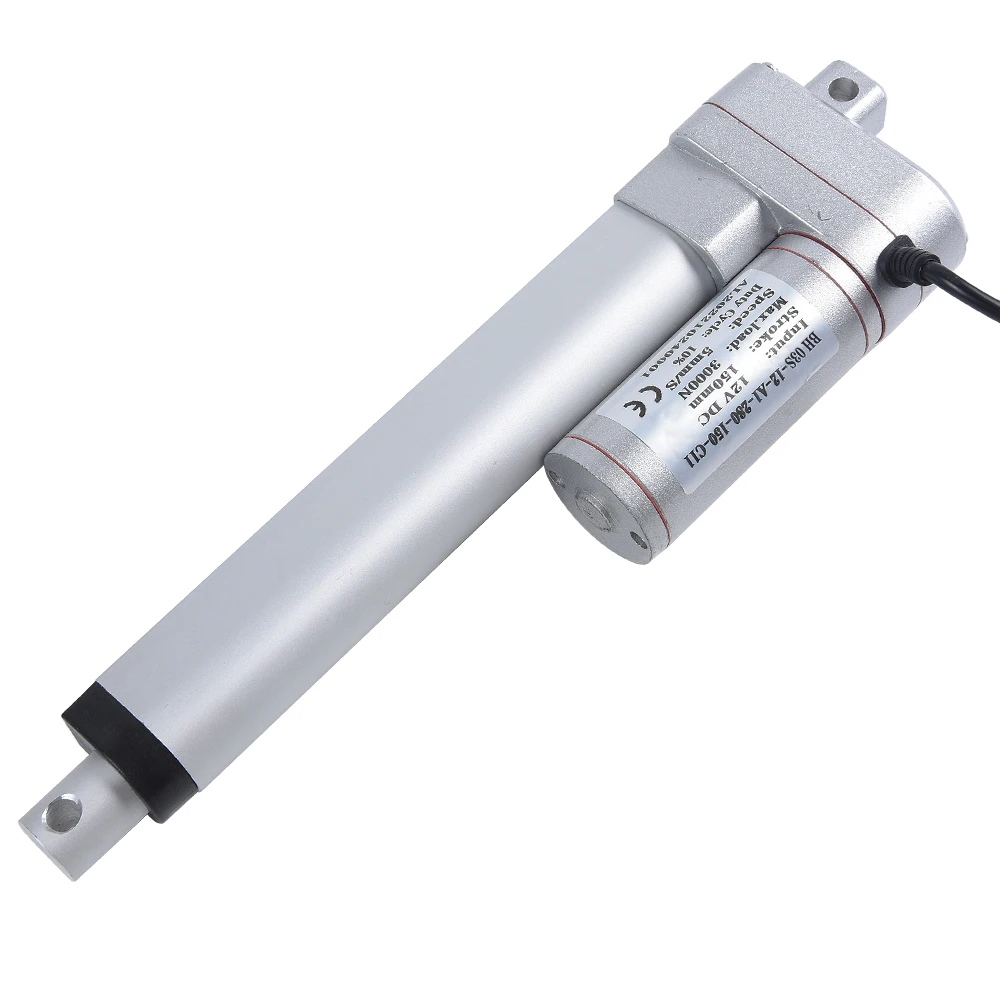 Heavy Duty Linear Actuator 150/200mm 6/8inch Stroke Electric Motor 12V 24V max3000N662lbs Load 5mm/s Motor Motion2000N1500N1000N