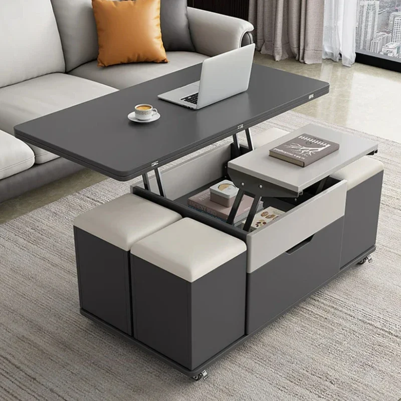 Nordic Living Room Coffee Table Luxury Lift Top Adjustable Multifunction Coffee Table Center Modern Mesa Auxiliar Furniture