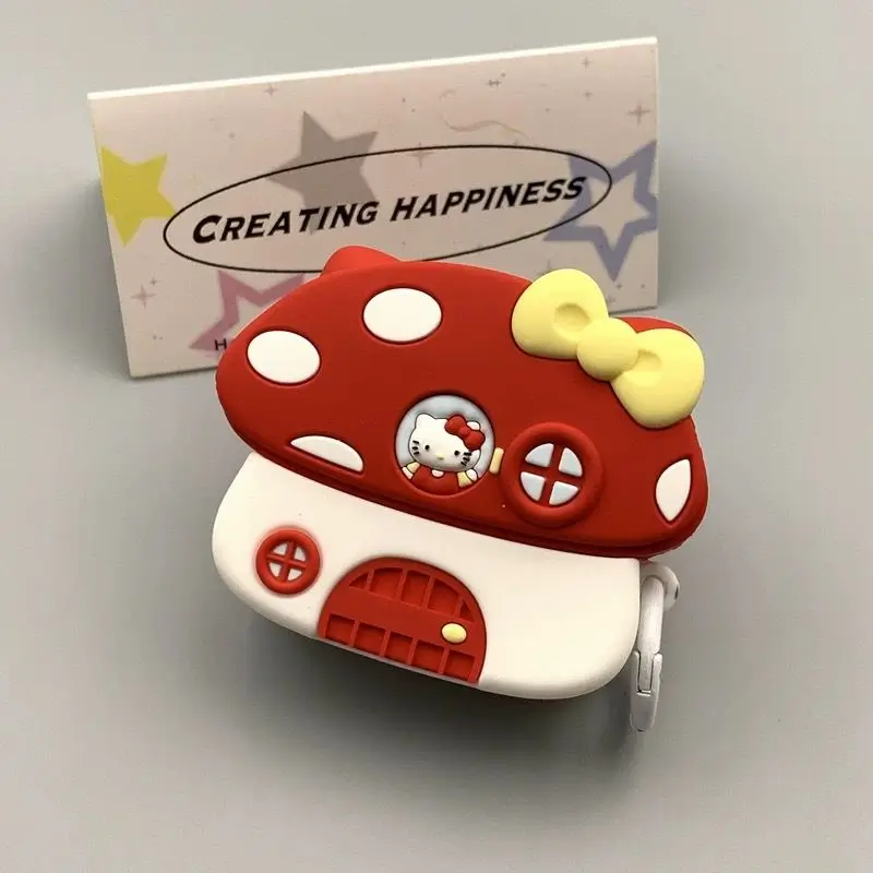 Nova hello kitty dos desenhos animados kt gato bluetooth fone de ouvido sem fio caso 1/2 geração airpods4 fone de ouvido proteção caso decoração