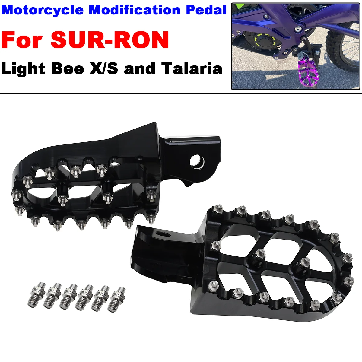 

For Sur-Ron Surron Light Bee X /S CNC Motocross Aluminum Foot Pegs Rest Footpegs Electric Motorcycle For Talaria Moto Acessorios