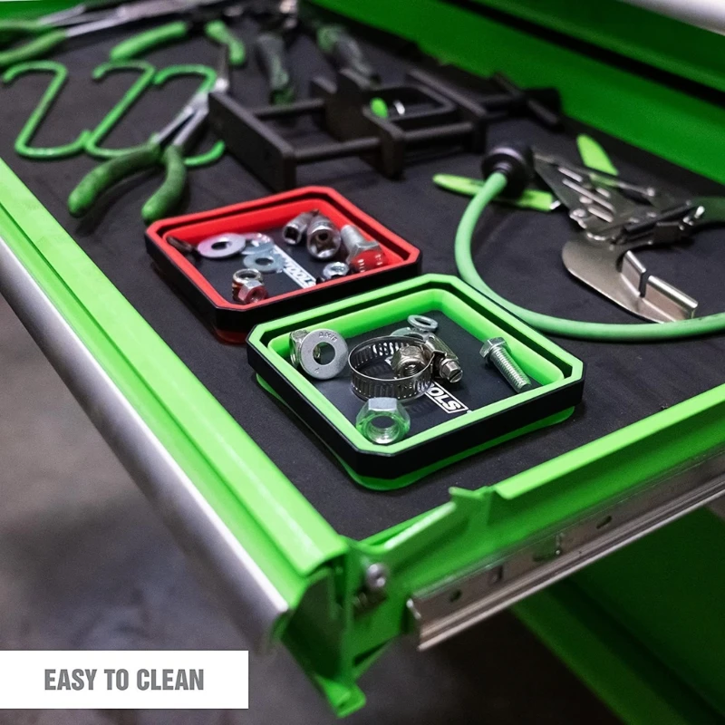 Foldable Silicone Tools Parts Tray Screw Storage Box Collapsible Tool Storage Holder Box 4.5in