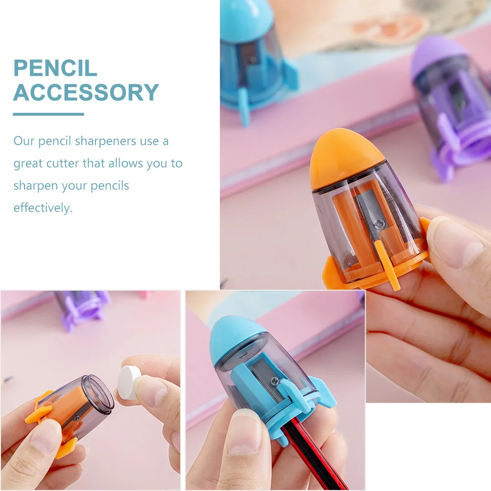 

12 Pcs Rocket Sharpener Portable Adorable Pencil Sharpeners for Kids Students Perfect for School Office Home Use