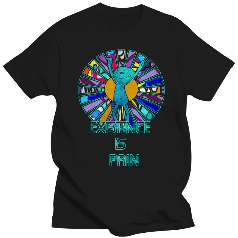 Men t-shirt Existence is Pain Mr. Meeseeks Graffiti Sunrays Design tshirt Women t shirt