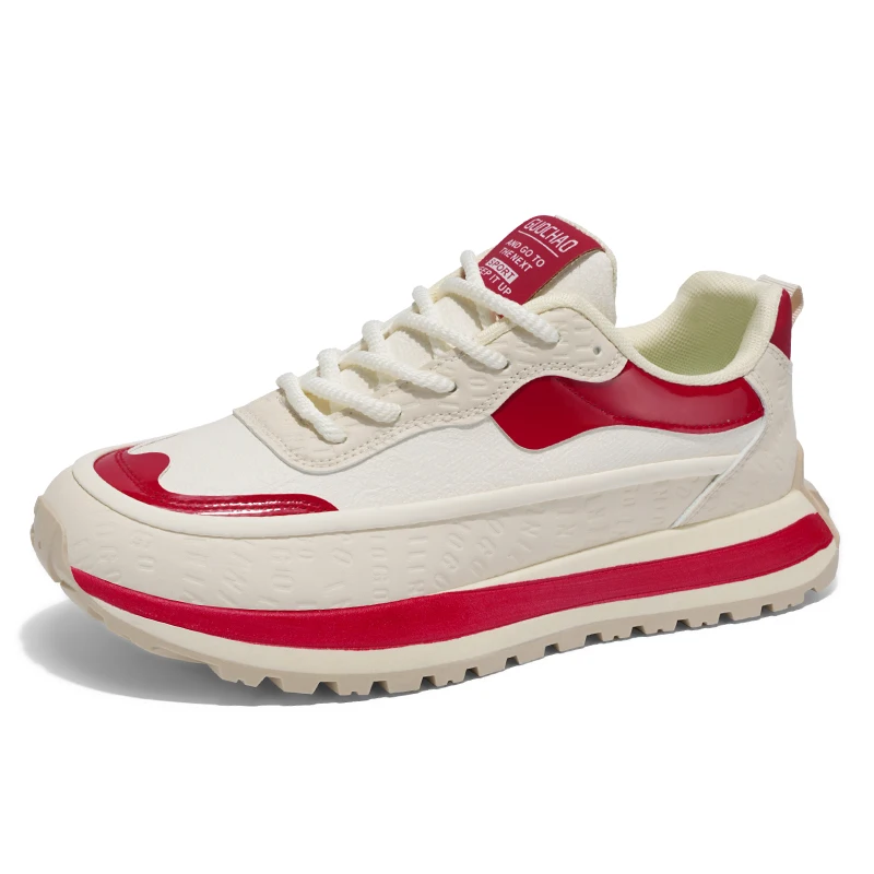 

Мужские повседневные кроссовки, спортивная обувь из толстой кожи, увеличивающие высокое качество, нескользящие прогулочные лоферы большого размера, мужская обувь