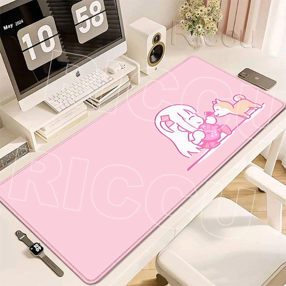 Mousepad Bocchi The Rock Anime Extended Gaming Rubber Deskmat HD Locking Edge PC Carpet Gamer Anti-slip Computer Accessories Rug