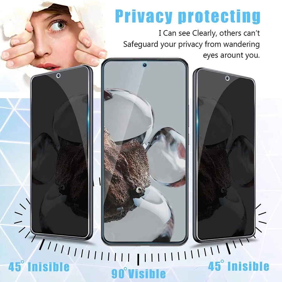 2Pcs Privacy Tempered Glass Screen Protector For Samsung Galaxy A03S A32 A33 A04S A04 A04E Core 5G