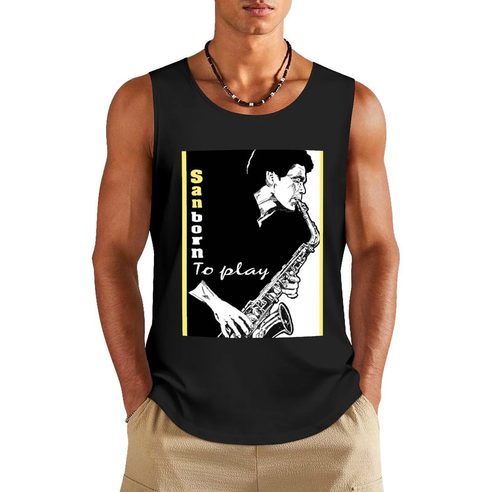 David Sanborn Tank Top new in tops & t-shirt gym clothes man fitness