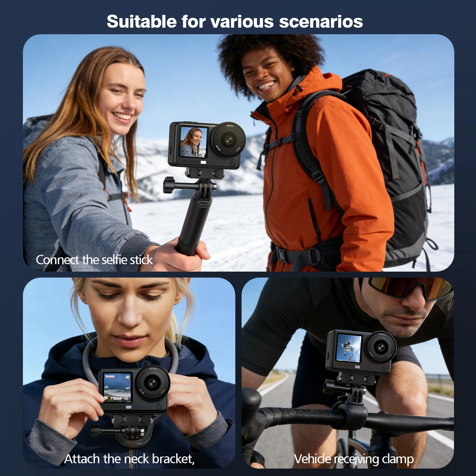 Für DJI Action 6 Magnetischer Adapter, faltbare Schnellwechselplatte, 1/4 Gewinde, Universalanschluss für DJI OSMO Nano Action 6 Zubehör – Detail 11
