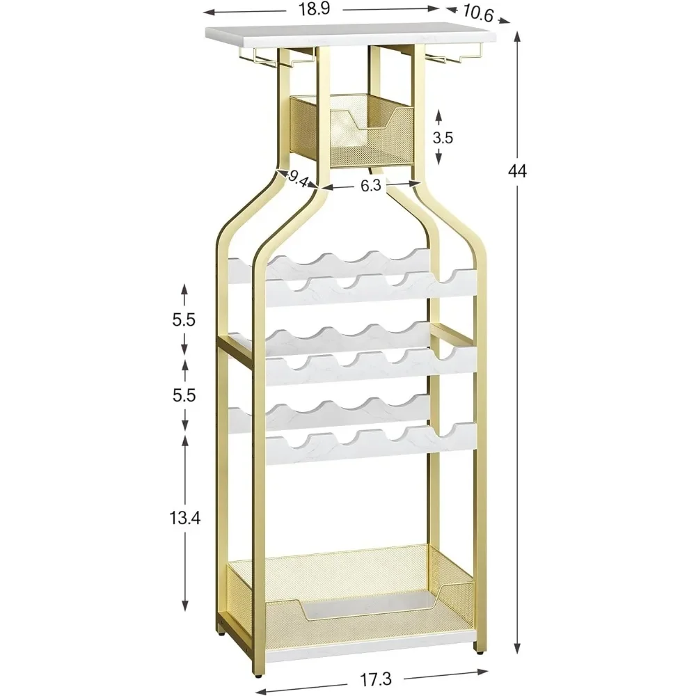 Wine Rack Freestanding Floor, Wine Storage Display Rack Table for Bar, Wine Bottle Holder