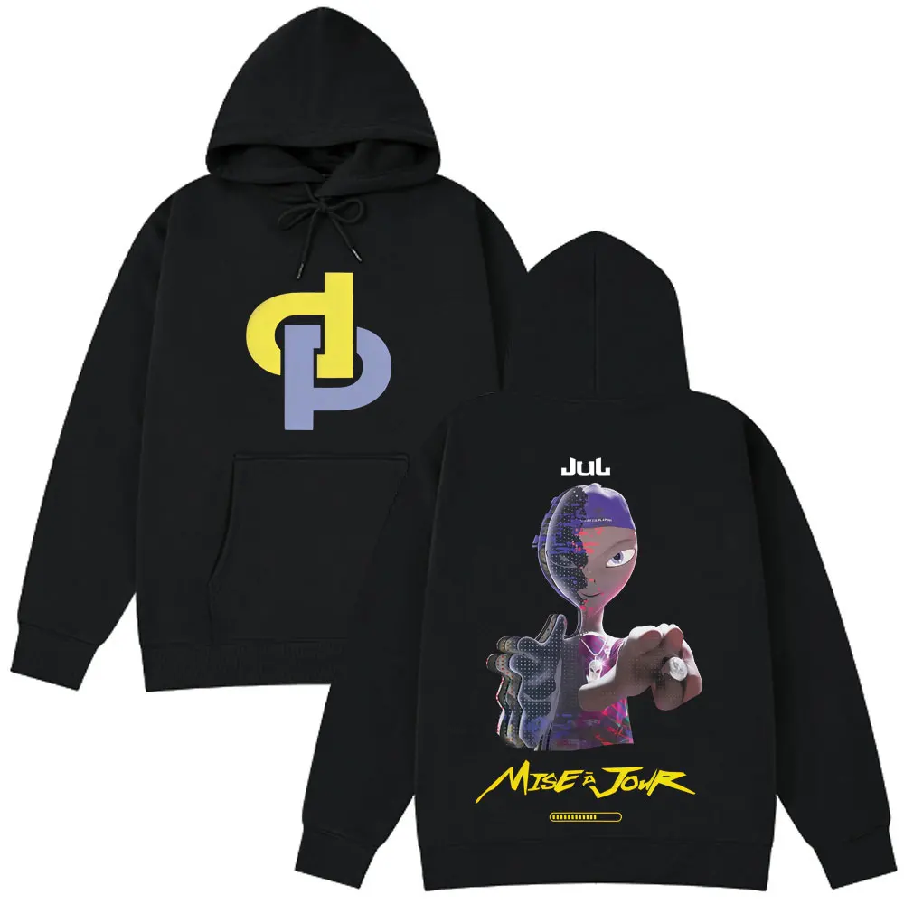 

French Rapper Jul Mise A Jour Tour Graphic Fashion Print Men Women Y2k Long Sleeve Sweatshirt Casual Oversized Hip-hop Pullover