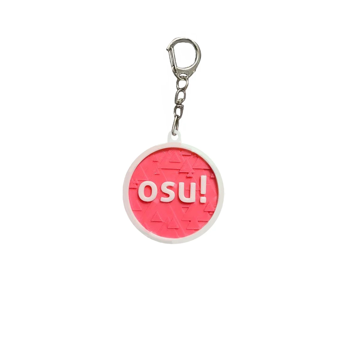 3D Cartoon Keychain OSU Rhythm Game Themed Pendant Stylish Key Accessory for Gamers