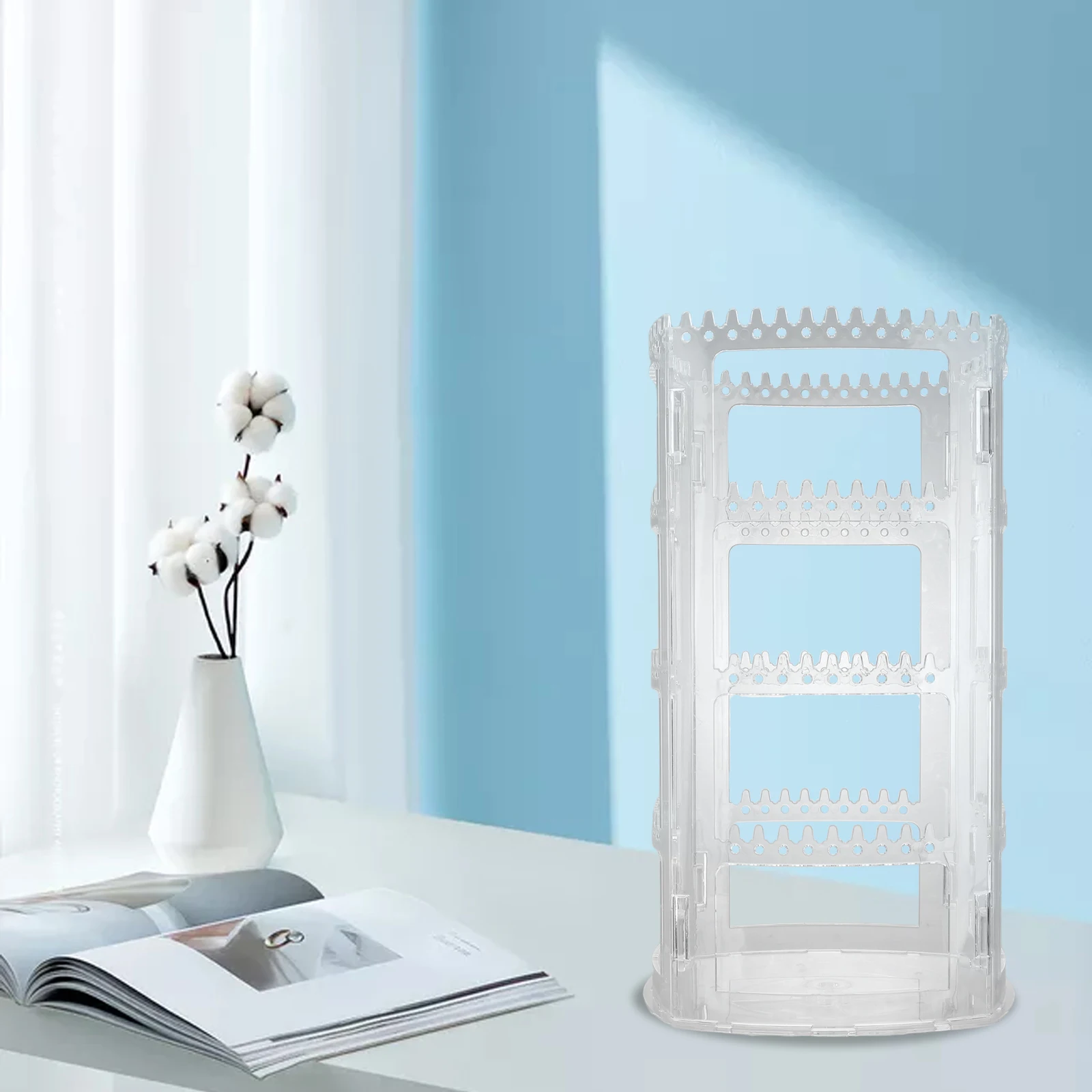 

Multi layer Jewelry Box Transparent Rack Earrings Stand Holder Display Organizer Rotating Removable Jewelry Rack Practical Use