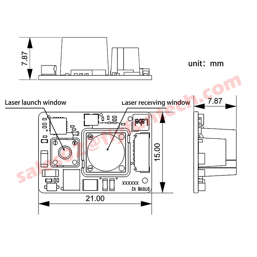 20m Laser-Entfernungsmesser-Modul Hochpräziser TOF-Distanzsensor-Modul Blendungsresistent, Einfach zu integrieren, Serielle Schnittstelle – Detail 5