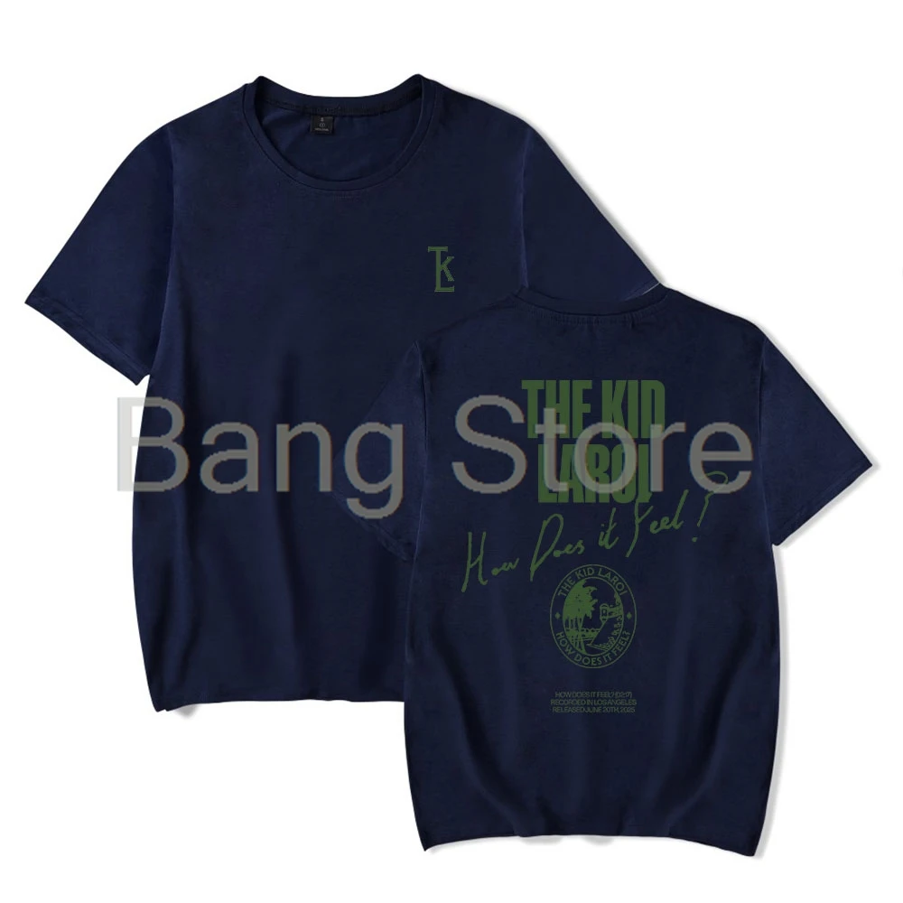 تي شيرت The Kid LAROI How Does Feel بأكمام قصيرة للنساء والرجال بياقة دائرية أنيقة للجنسين #4