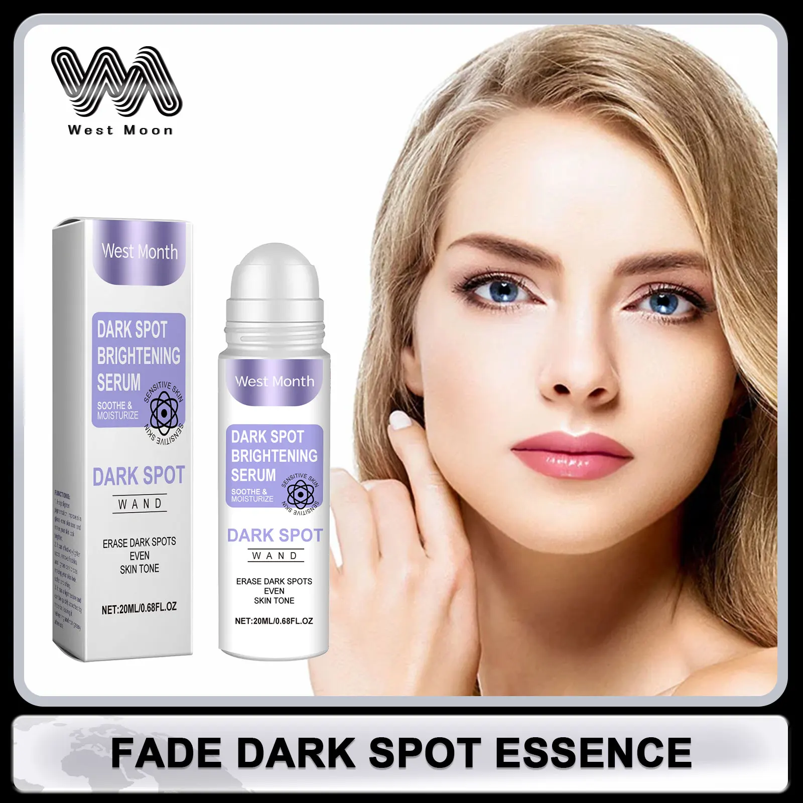 Fade Dark Spots Serum Roller Melasma Lightening Blemish Shrink Pores Brightening Essence Improve Dullness Moisturizing Skin Care