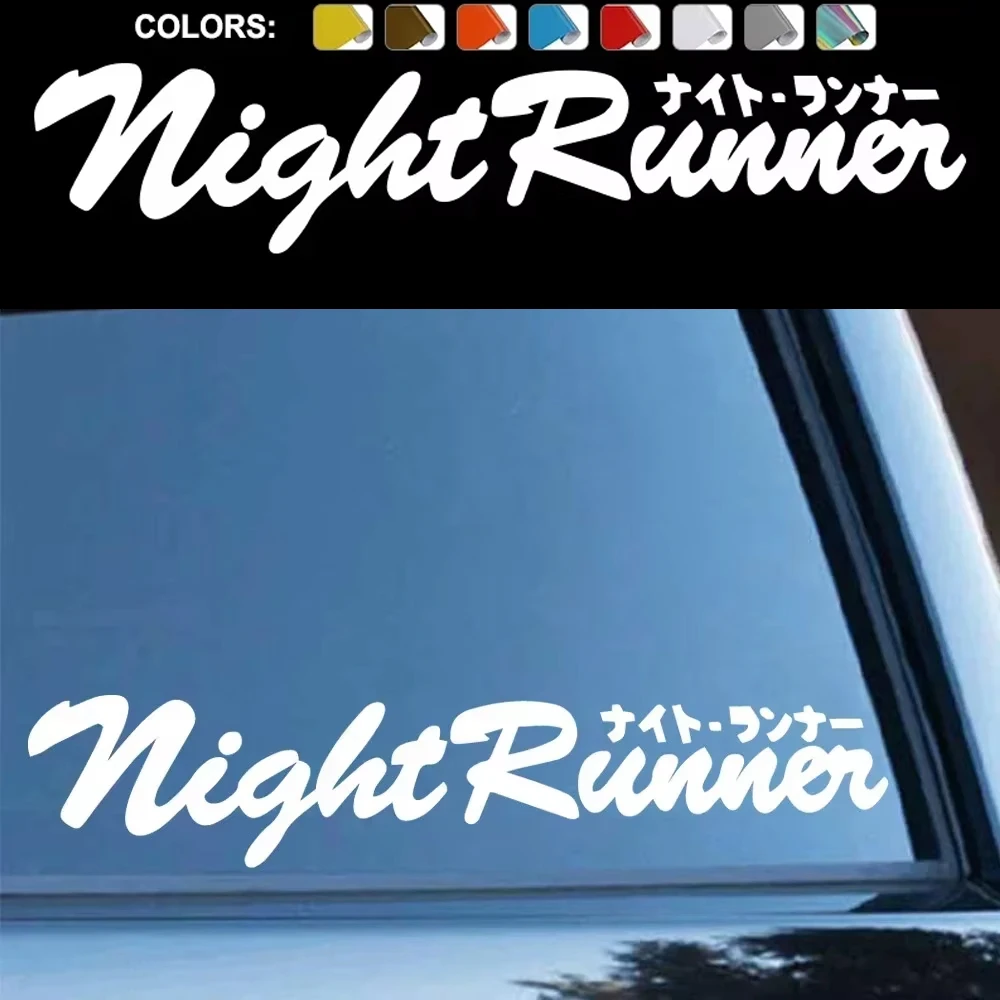 Car Sticker JDM Japanese Racing Sticker Night Runner Front Windshield Waterproof Vinyl Film Decor Decals Auto Tuning Accessories