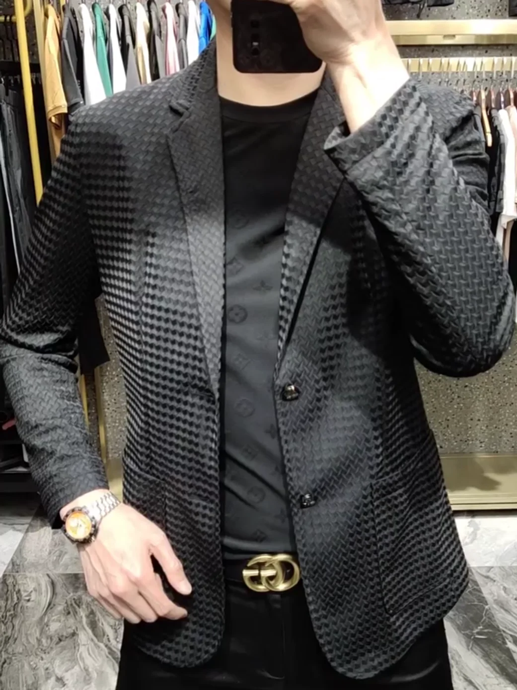 

Мужской легкий люксовый костюм Early Spring 05: деловой, повседневный, модный, удобный, универсальный, в корейском стиле, с длинными рукавами