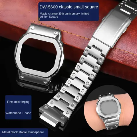 Boîtier métallique + bracelet pour Casio G-SHOCK DW5600 GW-M5610 GW-B5600, modification personnalisée, ensemble de bricolage, pièces de montre, accessoires