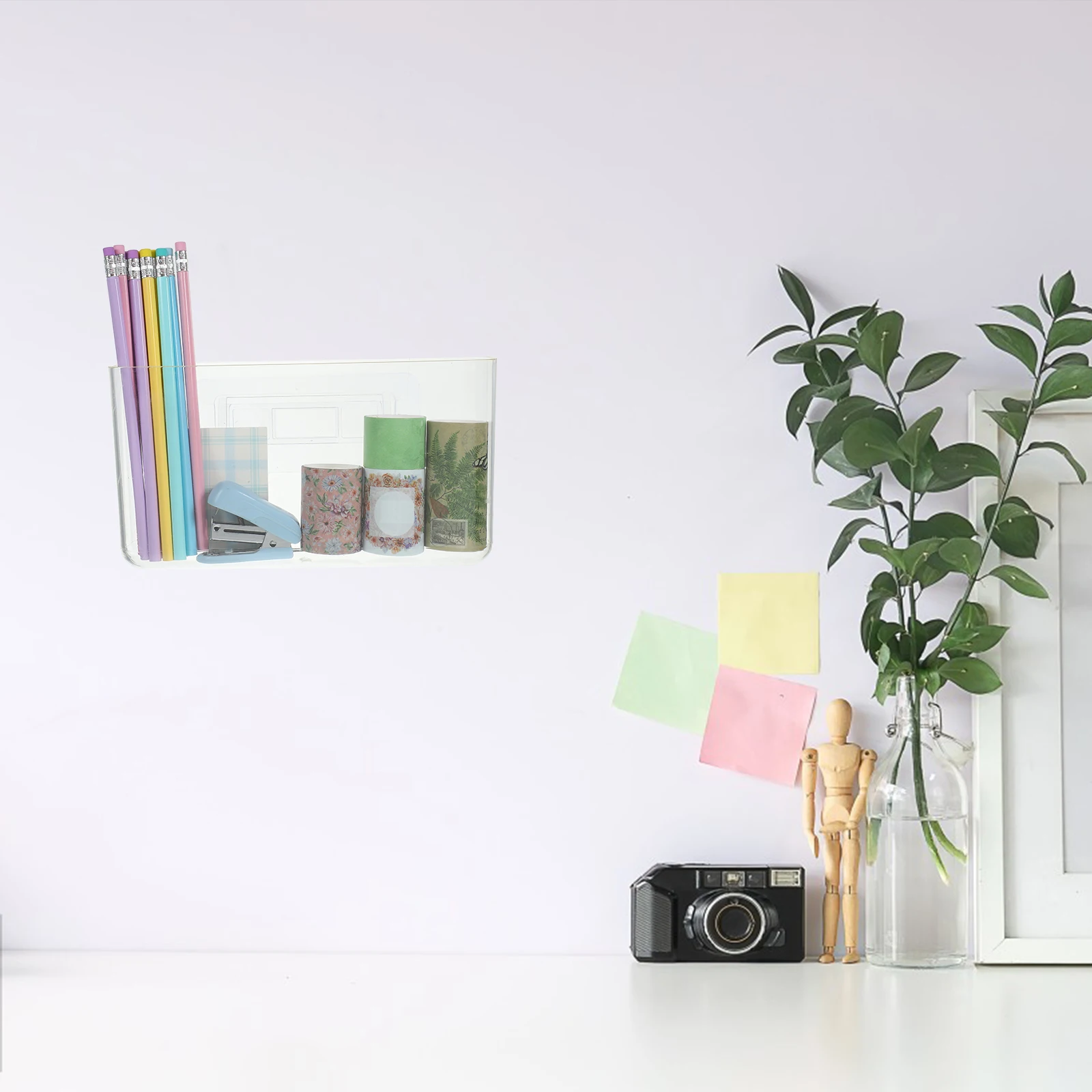 

Desktop Storage Clear PP Wall Mount Pen Holder Pencil Holders And Organizers Pencil Organizer Kawaii Desk Japanese Stationery