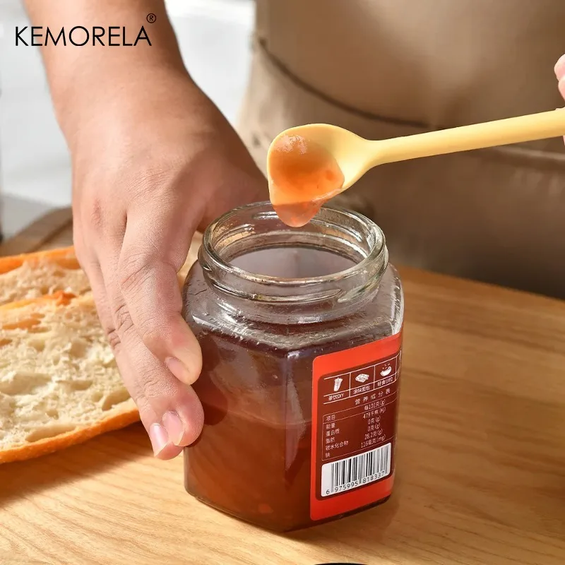 1/2/4PCS Silicone Double Headed Jam Scraper, Kitchen Baking Silicone Scraper, Jam Spatula Household Double Headed Stirrer, Spoon