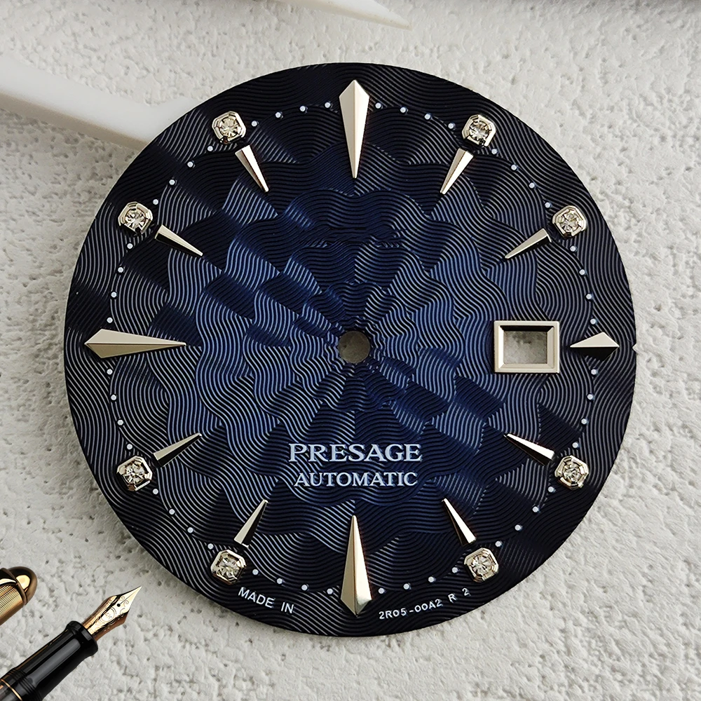 NH35 wijzerplaat S-logo wijzerplaat cocktail wijzerplaat 29 mm gemodificeerd horlogeaccessoire, compatibel met NH35 NH36 wijzerplaat met automatisch uurwerk