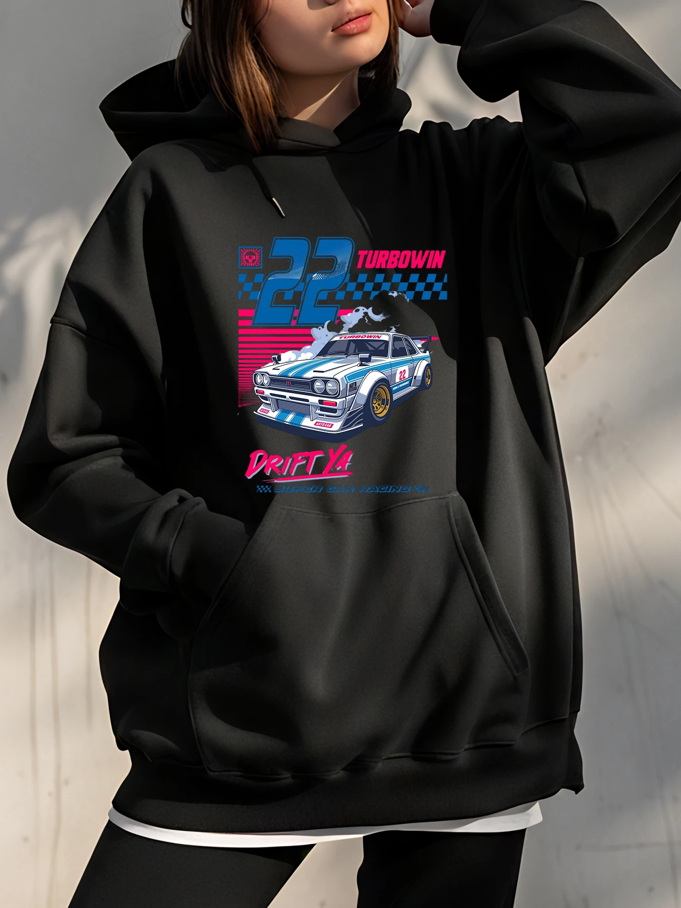 

Толстовка с капюшоном для дрифт-автомобиля 22, турбоновый гоночный принт, унисекс, повседневная уличная толстовка для мужчин и женщин, автолюбителей