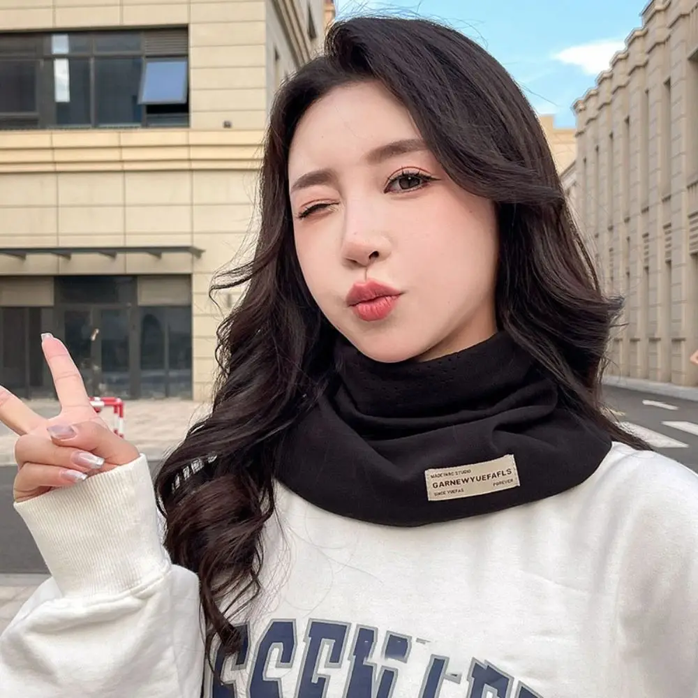 Fashionable Plush Neck Gaiter Keep Warm Solid Color Cold-proof Collar Face Cover For Autumn Winter