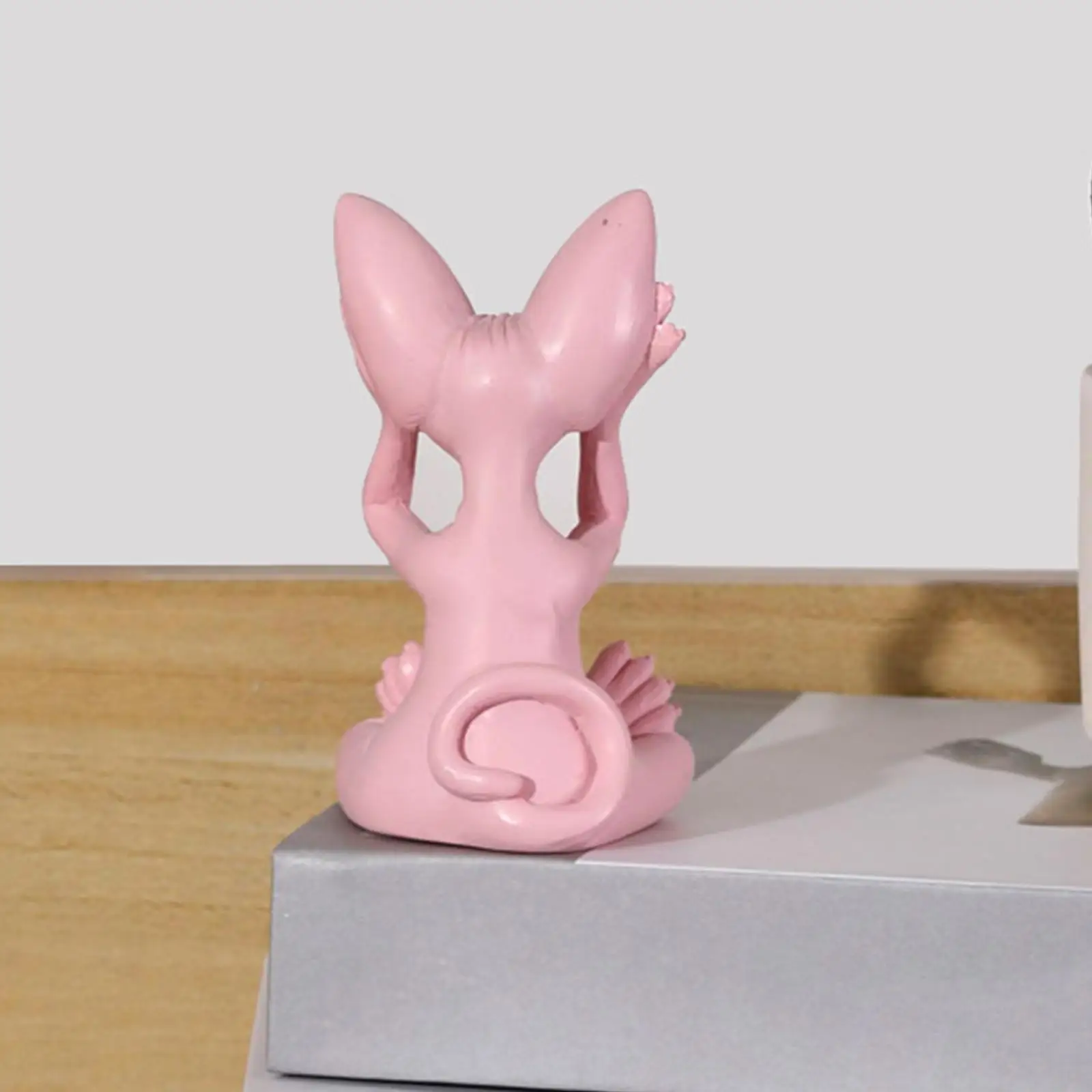 Hairless Cat Meditating Statue Resin Animal Sculpture Fine Art Craft Ornament for Bedroom Living Room Office Cabinet Decor Gift