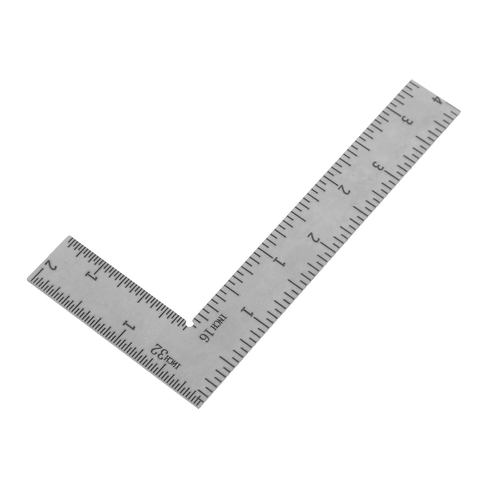 Stainless Steel L-Shaped Mini Square Ruler 4x2 Inch Multifunctional Right Angle Measuring Tool for Carpentry Engineering