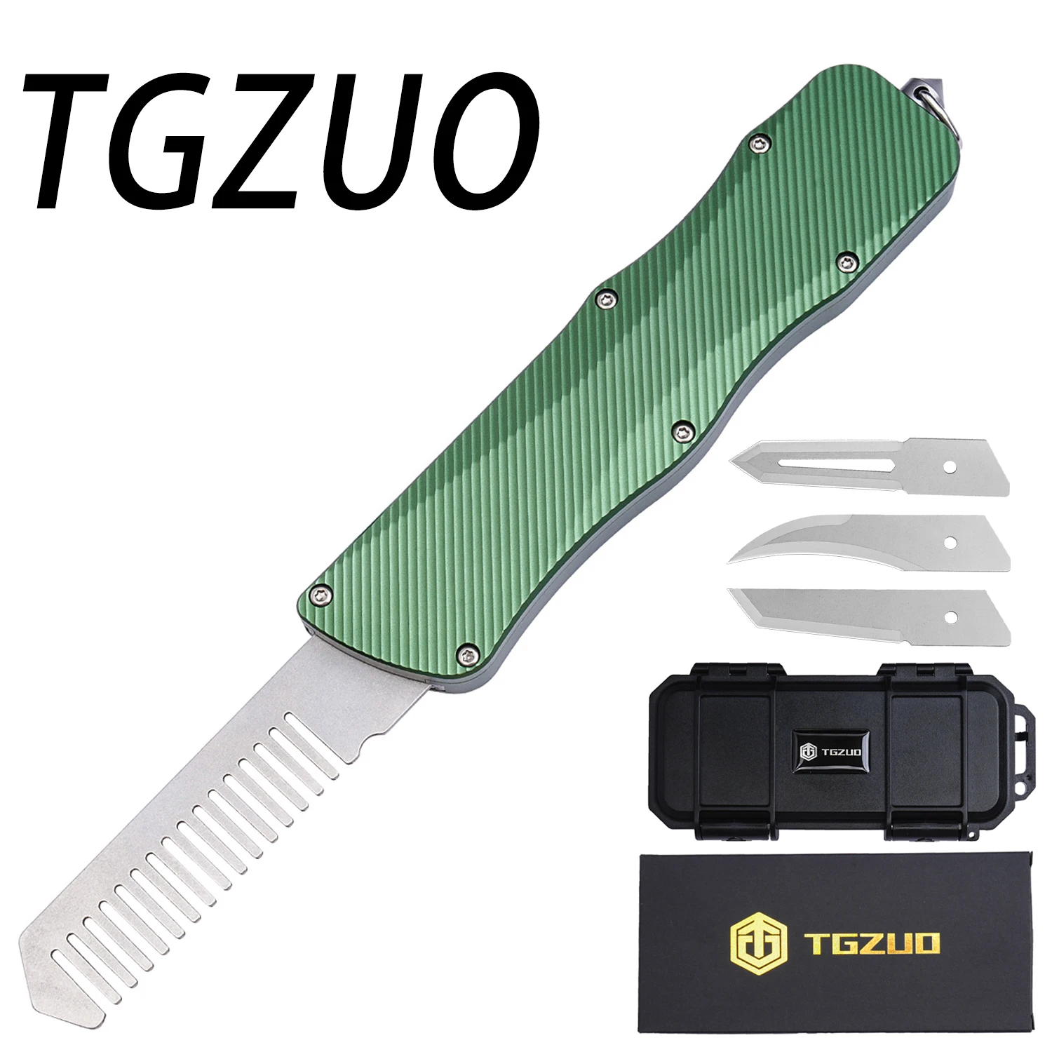 

Black Green Multifunctional Aluminum Alloy Handle 5cr15mov Comb Anti Static Advanced Outdoor EDC Easy To Carry With Pen Clip