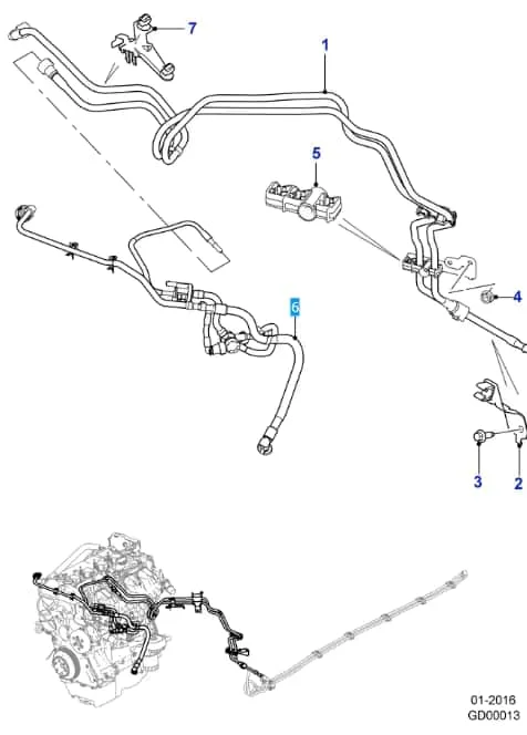 LR057631 Fuel Supply And Vapour Tube for LAND ROVER RANGE ROVER IV L405 2013-2023