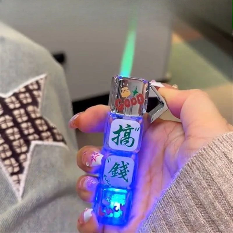2025 New Luminous Dice Lighter Inflatable Green Flame Windproof Fan Burst High-value Men's Smoking Accessories Cigarette Lighter