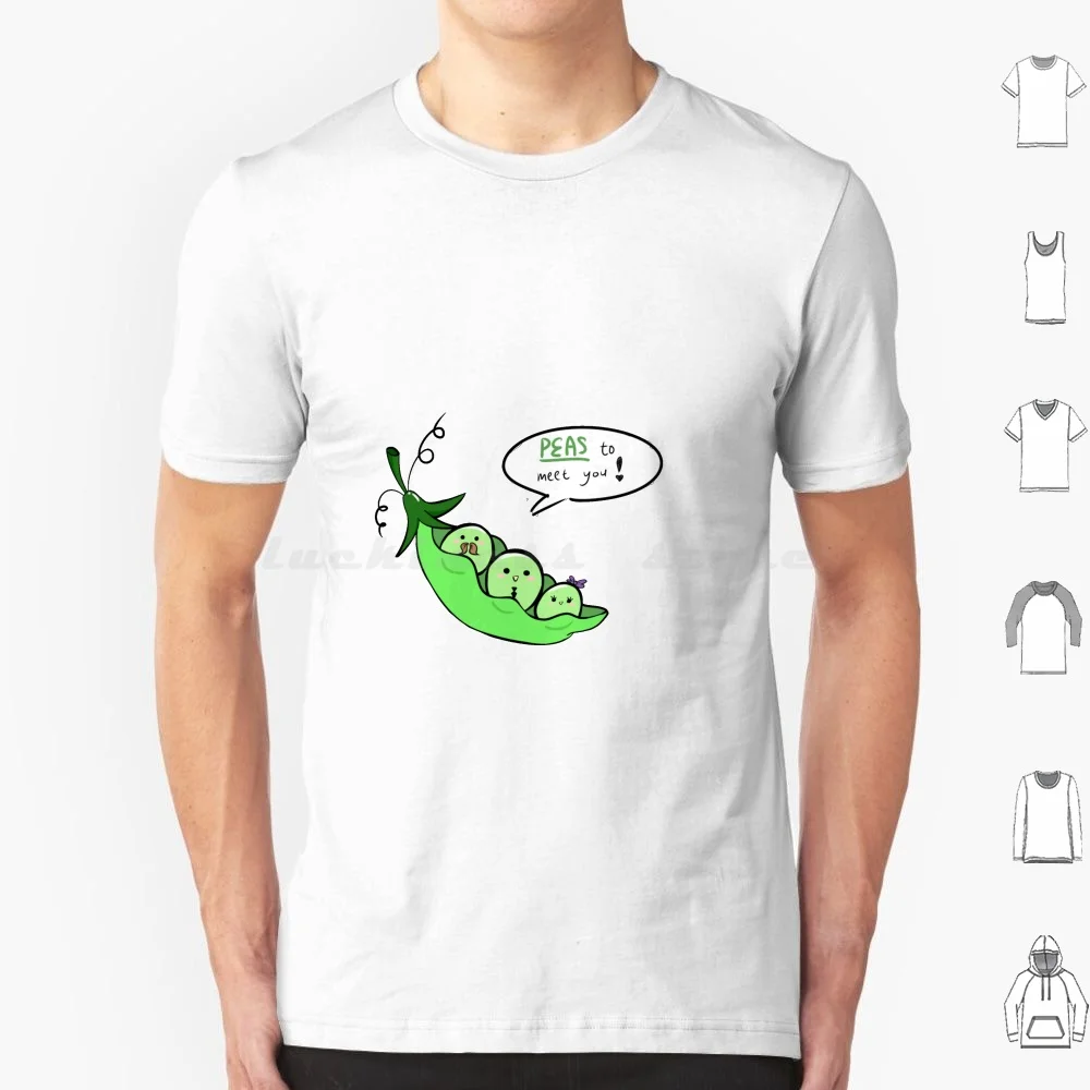 Peas To Meet You T Shirt 6xl Cotton Cool Tee Peas To Meet You Please To Meet You Puns Punny Kawaii Cute Clipart Cartoon Kids