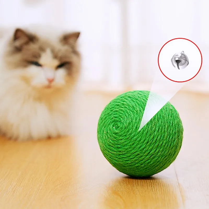 

Cat Toy Sisal Ball Cat Toys Interactive Large Sisal Balls Toys for Cats Claws Grinding Training Cats Toy with Bell Pet Products