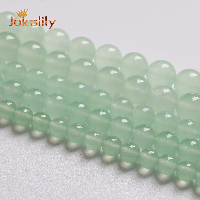 

Natural Grape Green Jades Chalcedony Beads Round Loose Spacers Beads For Jewelry Making DIY Bracelets 4 6 8 10 12 14mm 15" Inch