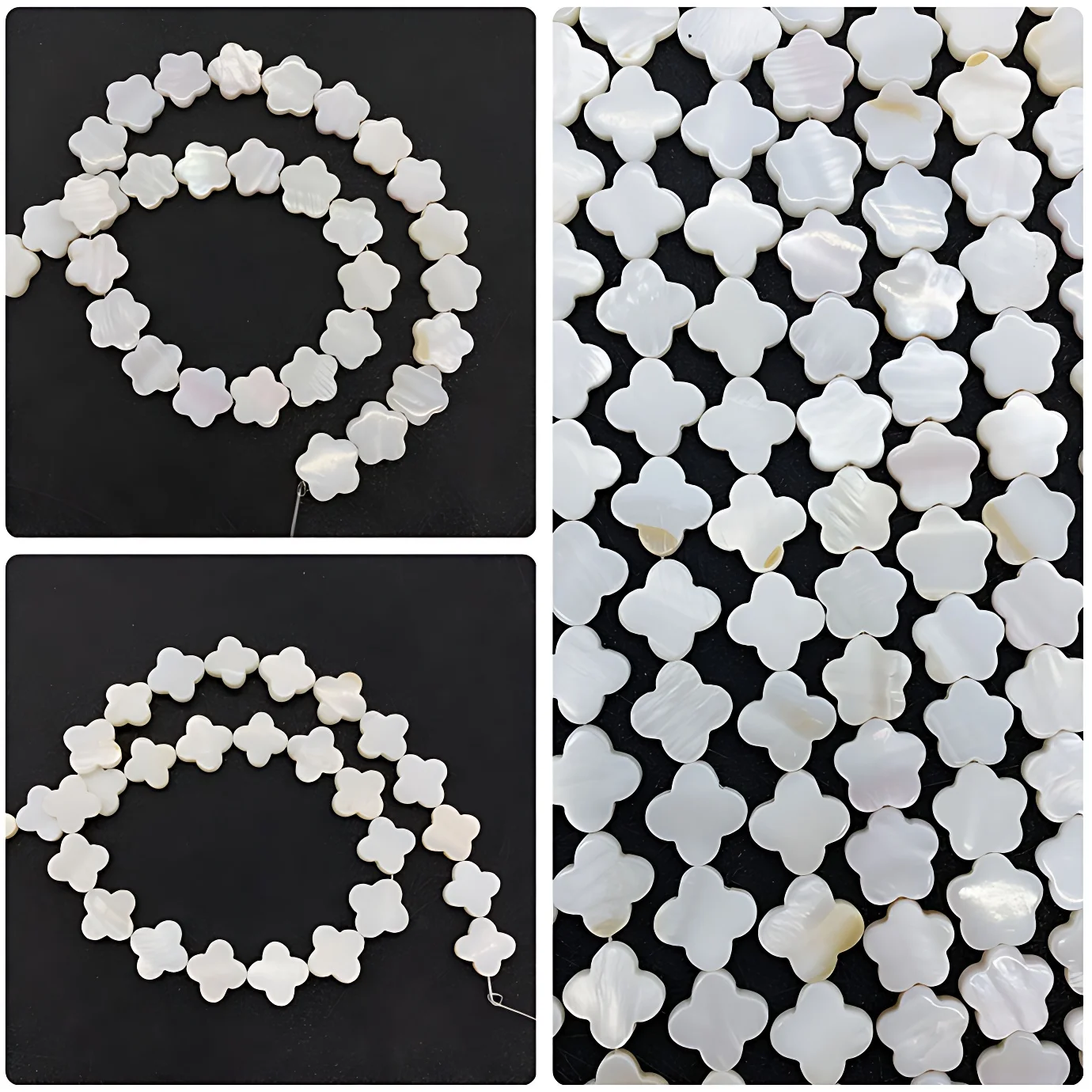 

6-13mm Multi-size Flower Shape Natural Freshwater Shell Straight Hole Loose Bead 1strand For Handmade Bracelet Jewelry Accessory