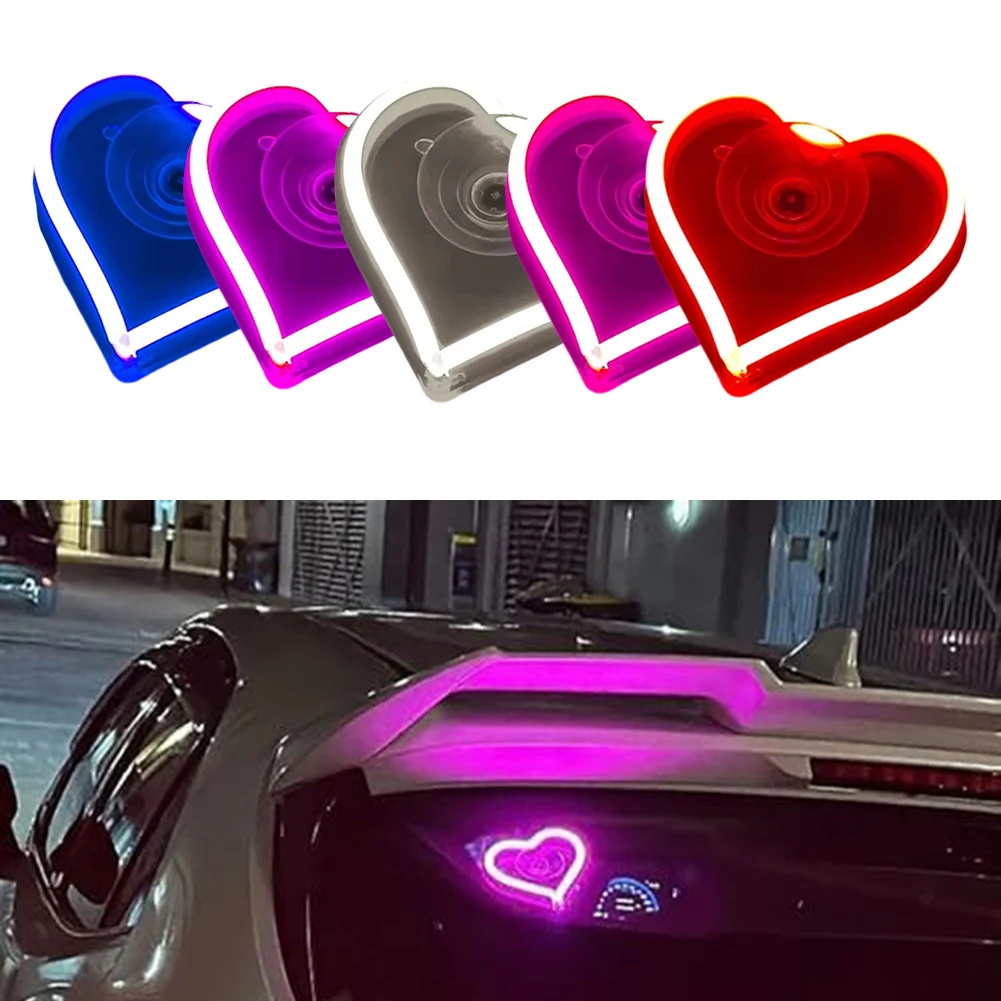 

Светодиодный неоновый свет для салона автомобиля Фиолетовый неоновый свет в форме сердца Автомобильный светильник в сборе Высококачественная установка Несколько режимов освещения