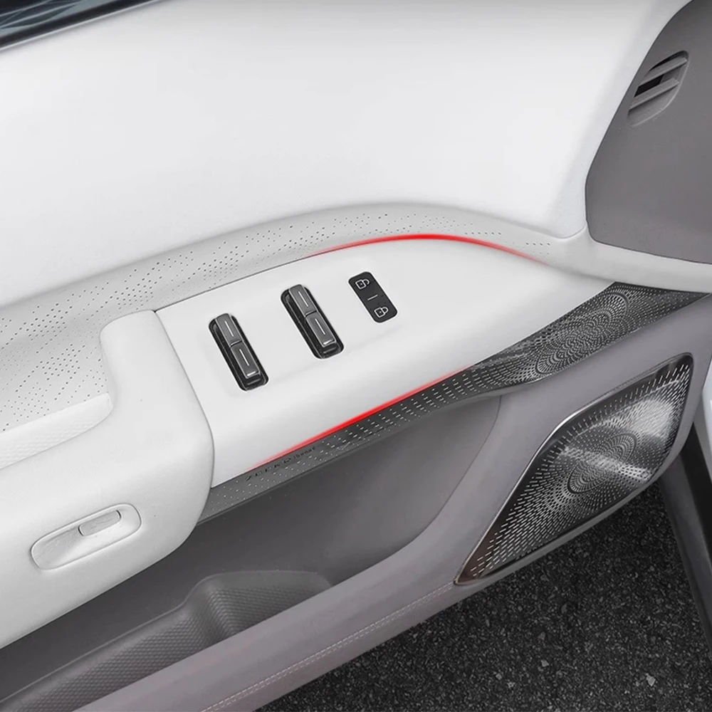 

4 шт. для Zeekr 7X 2024 2025 стеклянная подъемная панель наклейка аксессуары для модификации интерьера силиконовая наклейка на кнопку устойчивая к царапинам