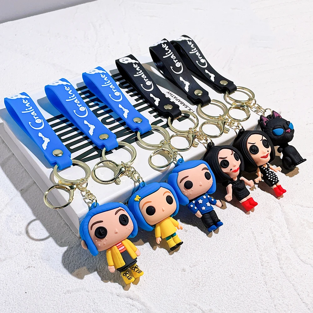 Creative Cartoon Movie Film Action Coraline Figure Doll Model Cute Doll PVC Keyring Ornament Key Chain Pendant Kids gifts