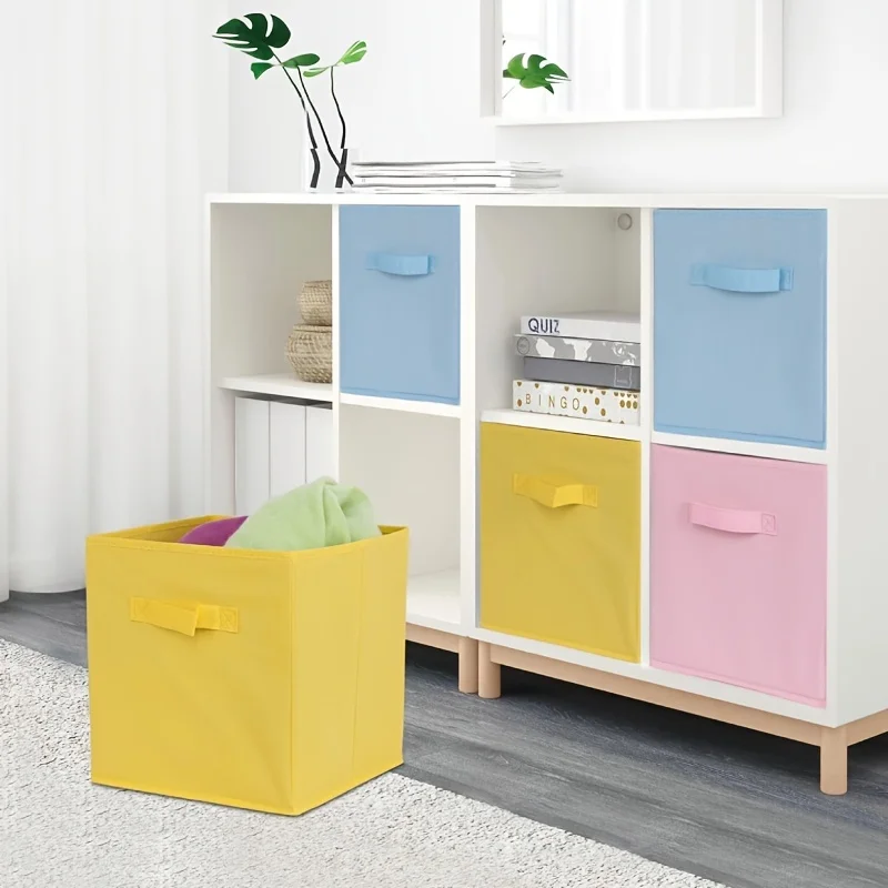 26x26x28cm Cubes Bins Pure Color Non Woven Square Storage Box Clothes Toys Sundries Storage Box Wardrobe Drawer Organizer